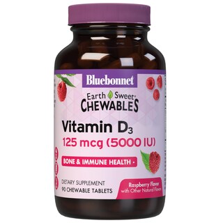 Foto 1 | Suplemento Bluebonnet Nutrition Earth Sweet Vitamina D3, 5000 Ui, Tabletas Masticables, 90 Unidades - Venta Internacio