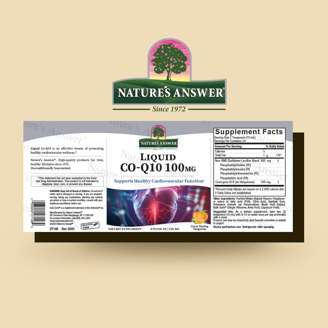 Foto 2 | Suplemento Líquido Nature's Answer Co-q10, 240 Ml, Vegano - Venta Internacional.