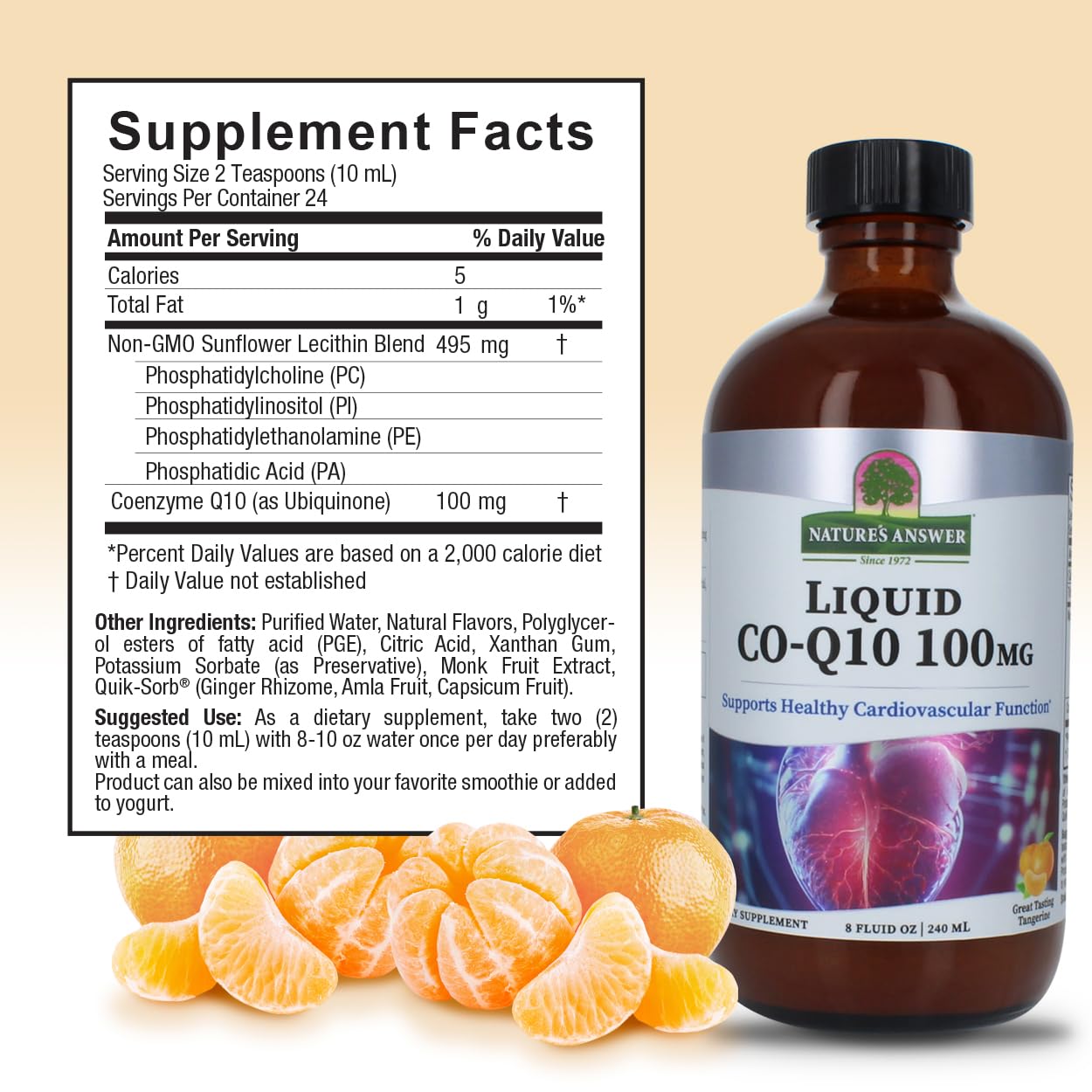 Foto 4 pulgar | Suplemento Líquido Nature's Answer Co-q10, 240 Ml, Vegano - Venta Internacional.