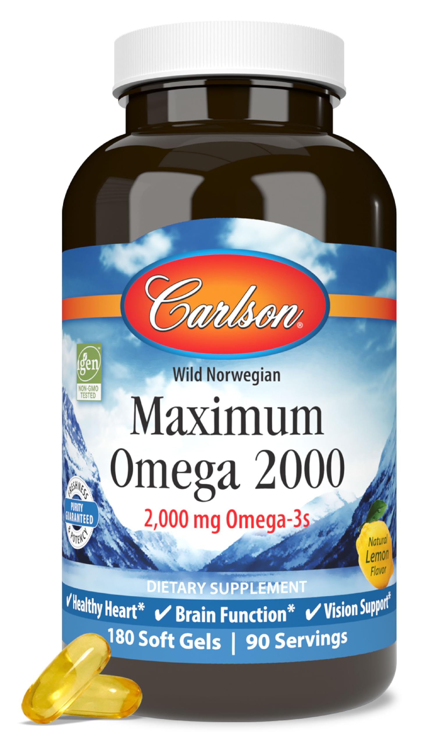 Foto 2 pulgar | Suplemento Carlson Maximum Omega 2000 2000 Mg 180 Cápsulas Blandas - Venta Internacional.