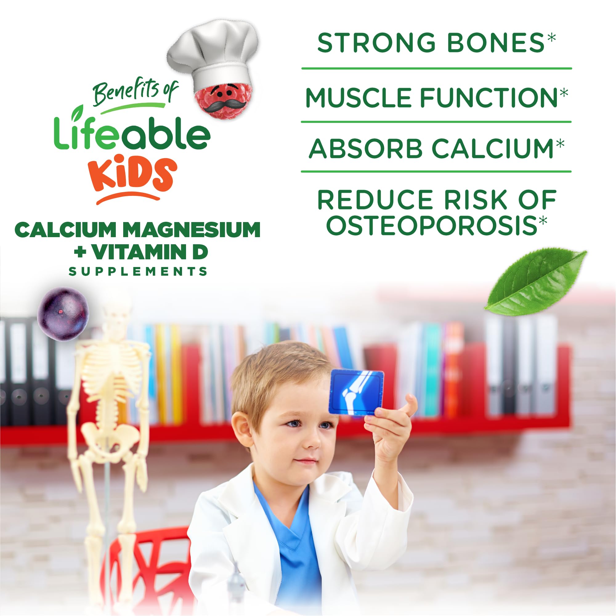 Foto 4 pulgar | Complementa Las Gomitas Lifeable Kids Con Calcio, Magnesio Y Vitamina D - Venta Internacional.