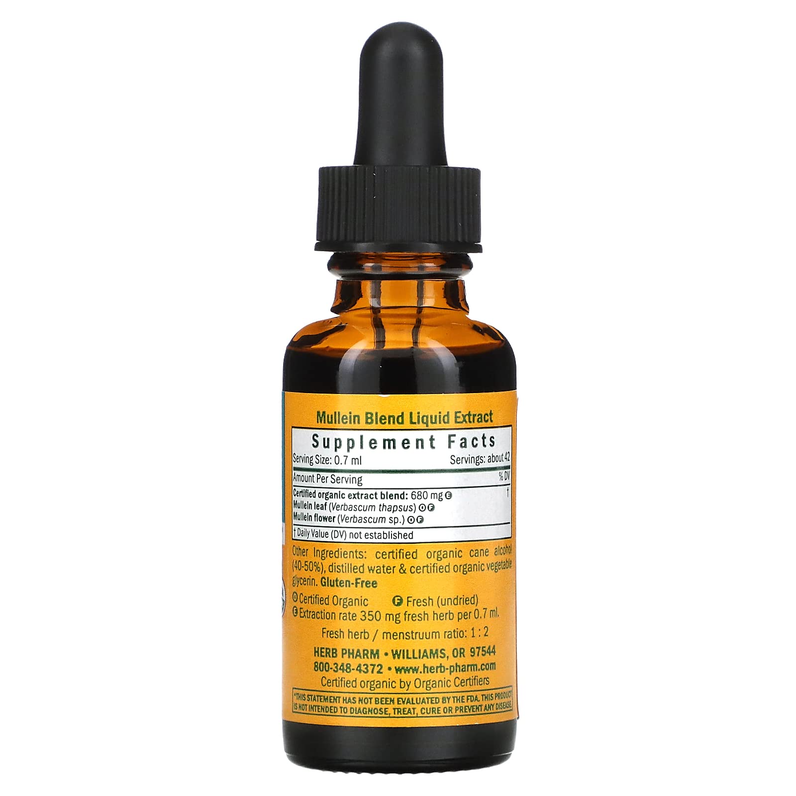 Foto 3 pulgar | Suplemento Herbal Herb Pharm Dropper Mullein 30 Ml - Venta Internacional.