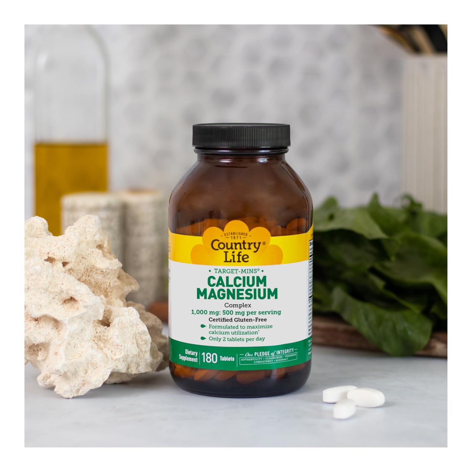 Foto 3 pulgar | Suplemento Country Life Calcio Magnesio 1000 Mg/500 Mg 180 Comprimidos - Venta Internacional.