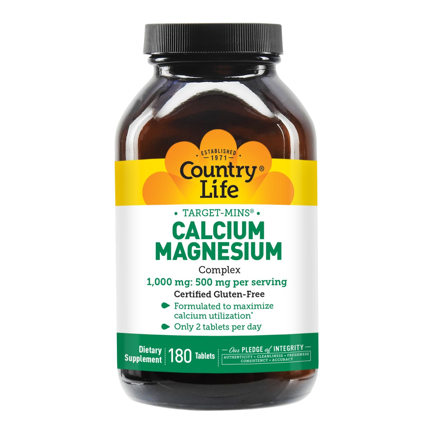 Foto 4 pulgar | Suplemento Country Life Calcio Magnesio 1000 Mg/500 Mg 180 Comprimidos - Venta Internacional.
