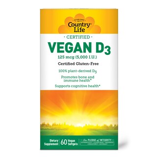 Foto 4 | Suplemento Country Life Vegan D3 5000 Ui 60 Cápsulas Blandas - Venta Internacional.