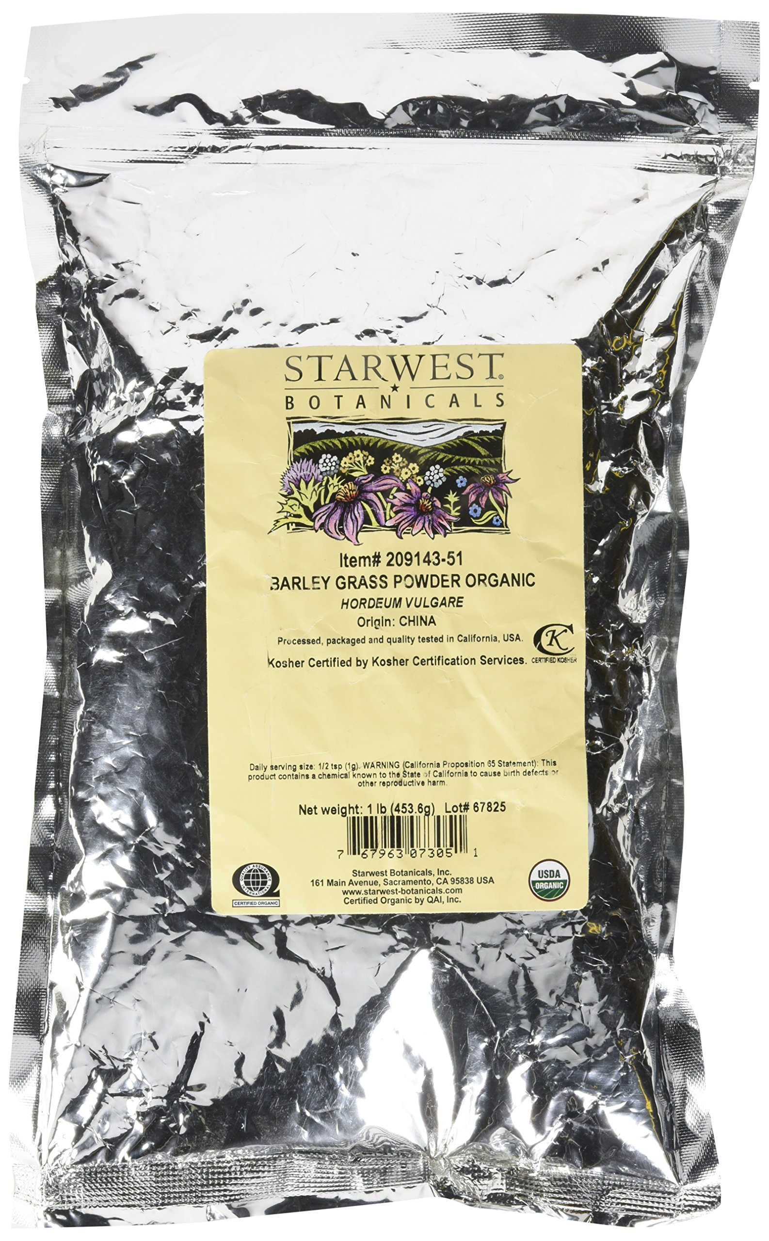 Foto 2 pulgar | Hierba De Cebada En Polvo Starwest Botanicals Organic 454 G - Venta Internacional.