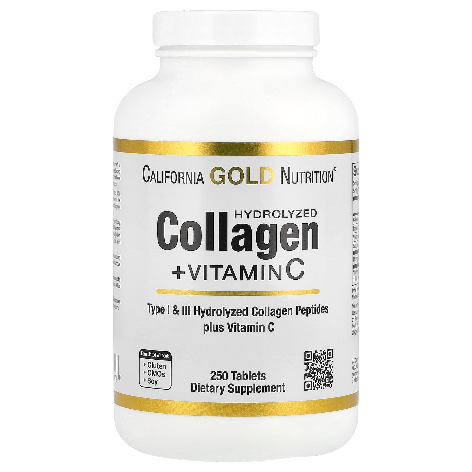 Foto 2 pulgar | Suplemento De Colágeno Hidrolizado California Gold Nutrition 250 Tabletas - Venta Internacional.
