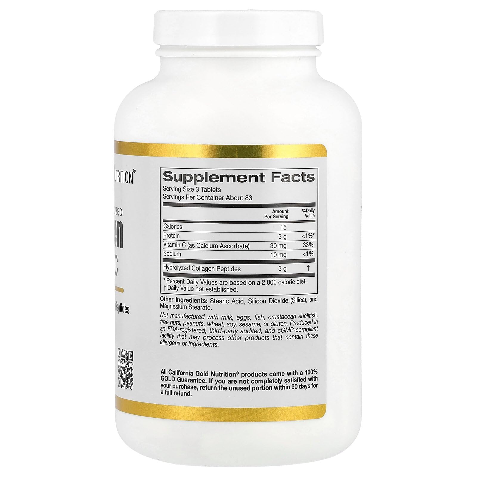 Foto 3 pulgar | Suplemento De Colágeno Hidrolizado California Gold Nutrition 250 Tabletas - Venta Internacional.