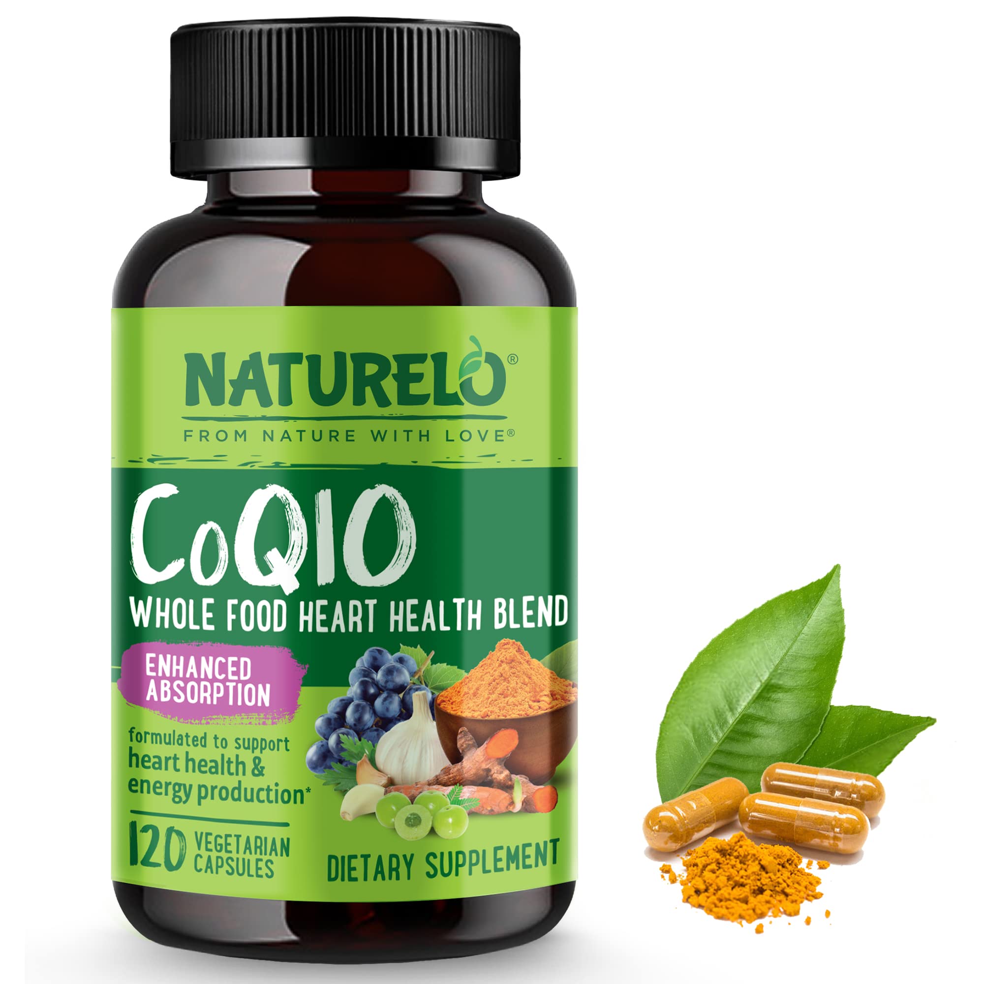 Suplemento Naturelo Whole Food Coq10 Para La Salud Del Corazón, 120 Cápsulas - Venta Internacional.