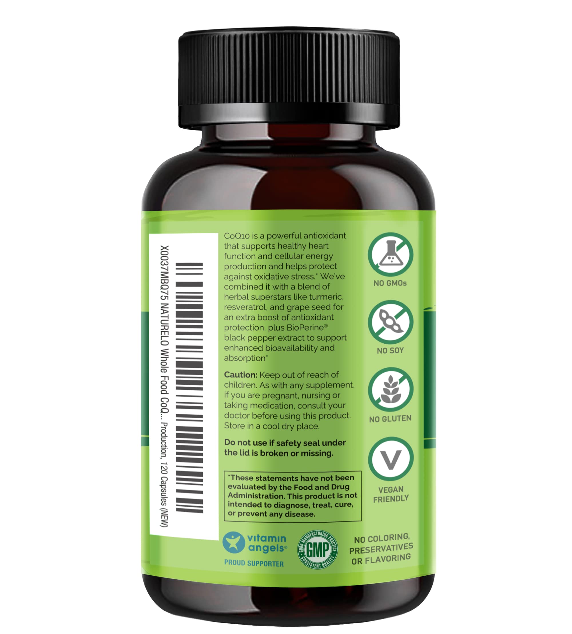 Foto 3 pulgar | Suplemento Naturelo Whole Food Coq10 Para La Salud Del Corazón, 120 Cápsulas - Venta Internacional.