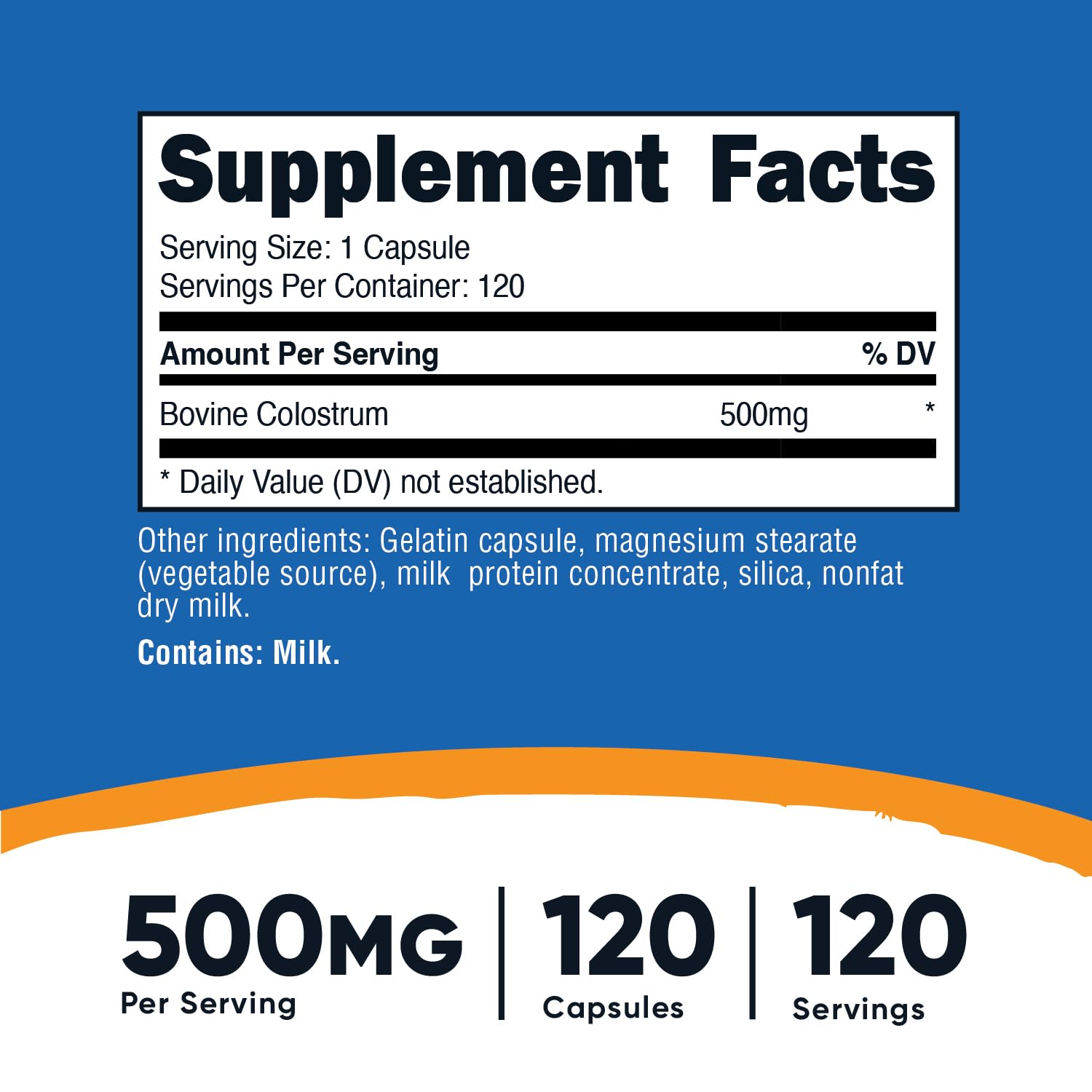 Foto 3 pulgar | Suplemento Nutricost De Calostro 500 Mg 120 Cápsulas - Venta Internacional.