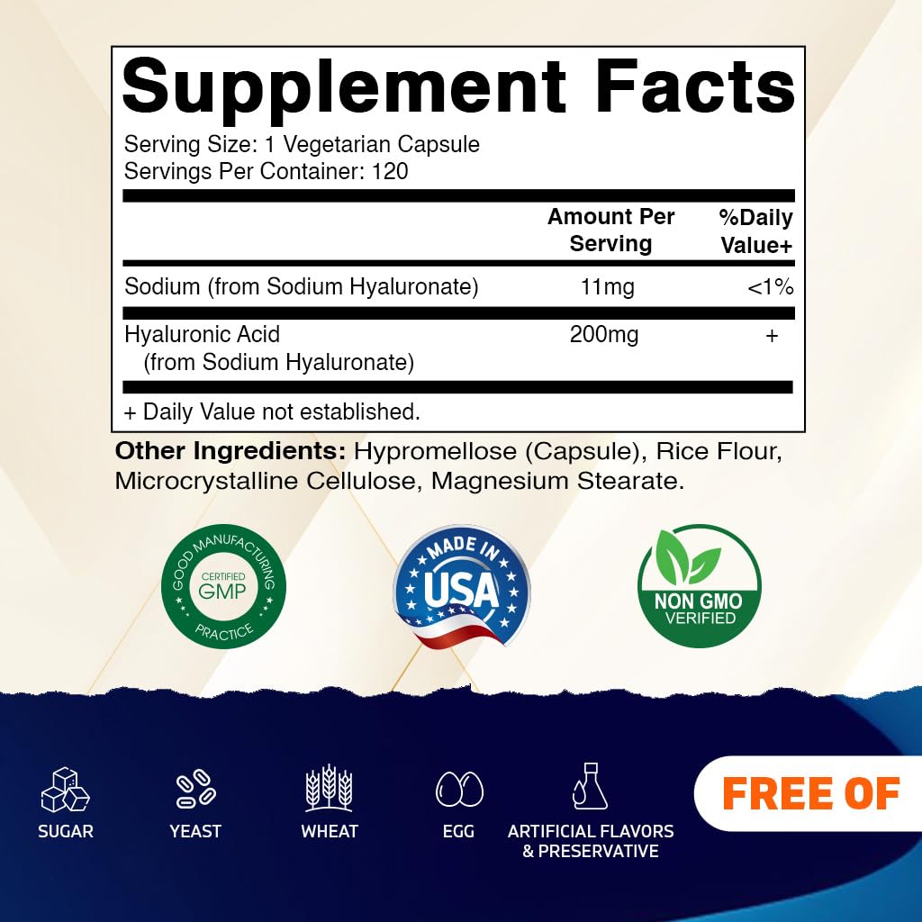 Foto 2 | Suplementos De Ácido Hialurónico Vitamático 200 Mg 120 Cápsulas - Venta Internacional.