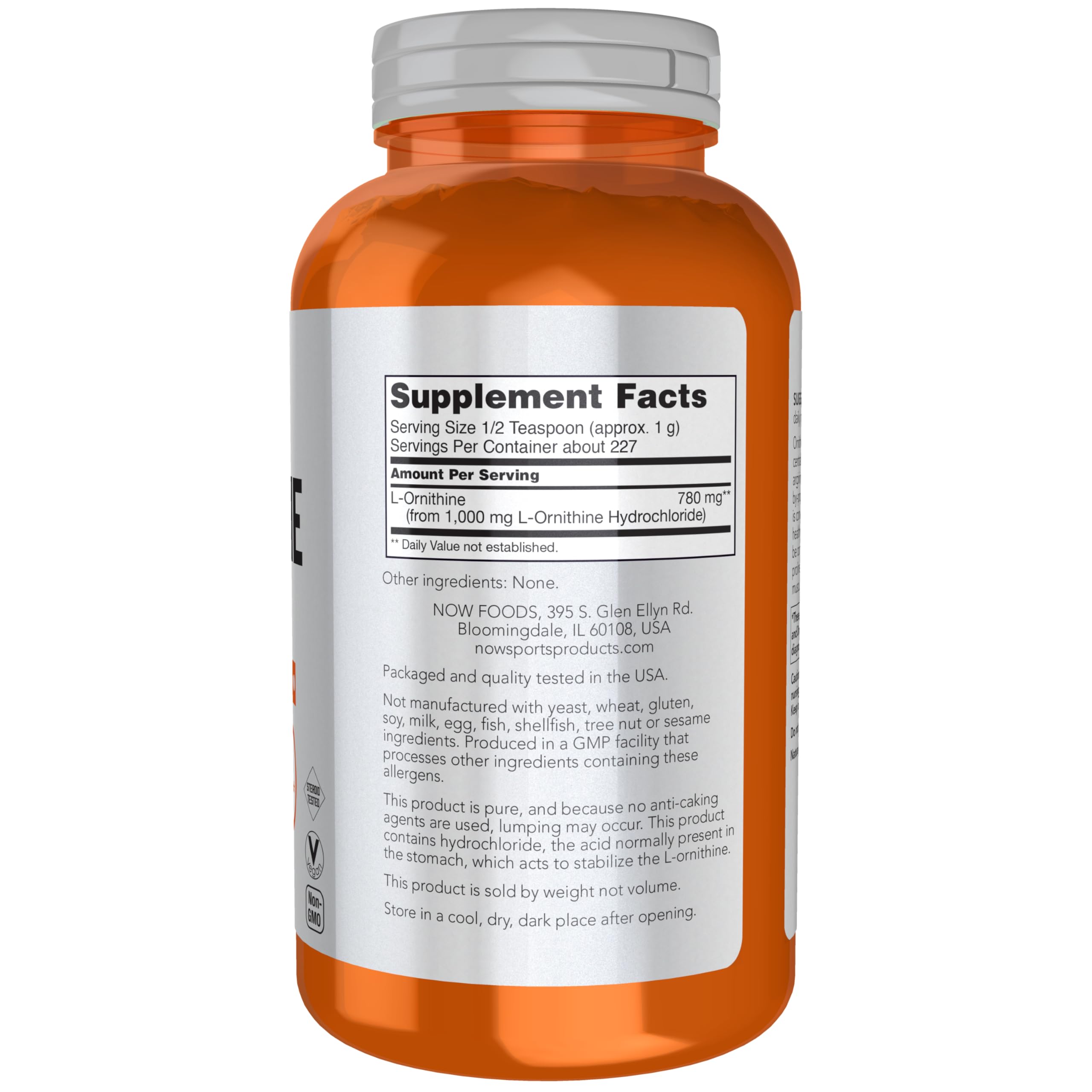 Foto 3 pulgar | Suplemento Now Foods Sports Nutrition L-ornitina 240 Ml - Venta Internacional.