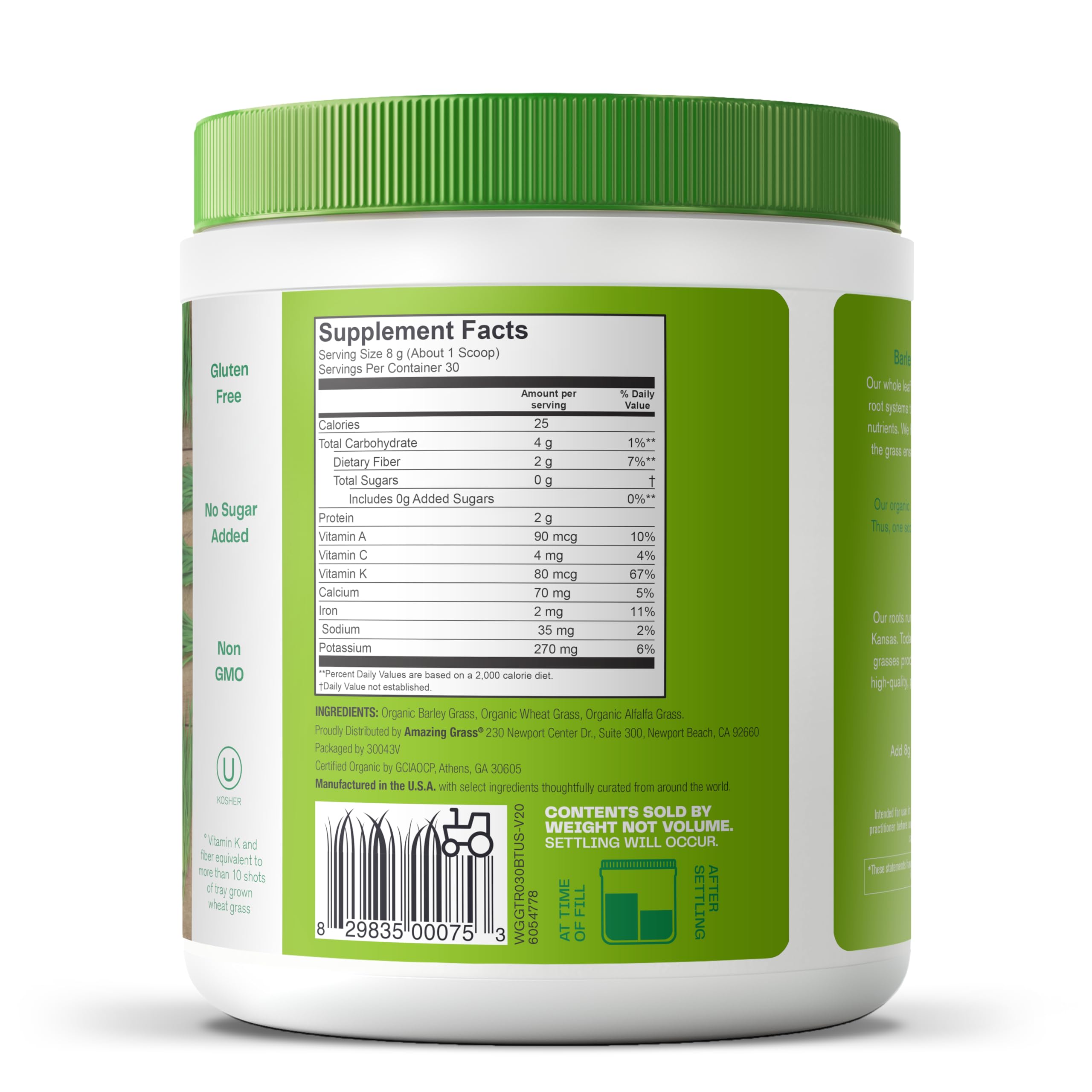 Foto 6 pulgar | Greens Powder Amazing Grass Greens Trio, 30 Porciones, 250 Ml - Venta Internacional.
