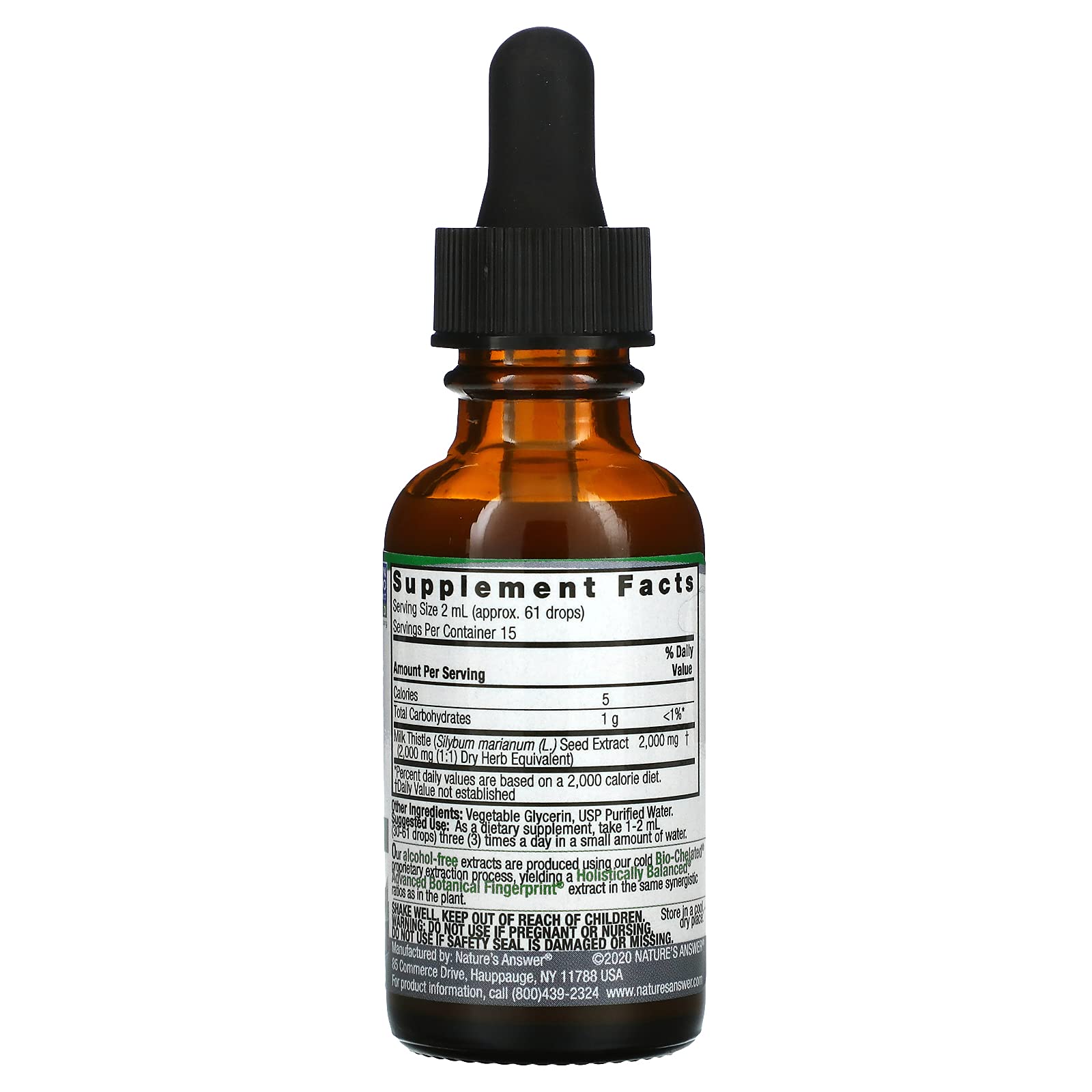 Foto 3 pulgar | Suplemento Nature's Answer Con Semillas De Cardo Mariano Sin Alcohol, 30 Ml - Venta Internacional.