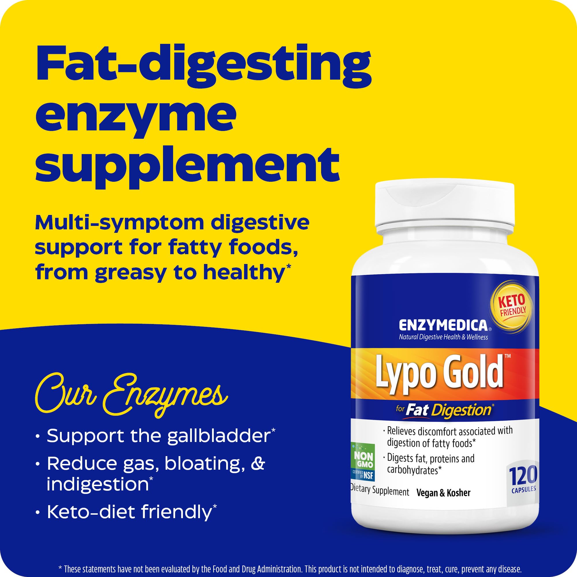 Foto 4 pulgar | Suplemento Enzymedica Lypo Gold 120 Cápsulas - Venta Internacional.