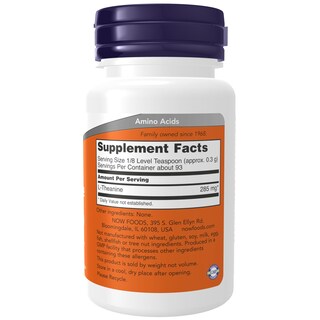 Foto 2 | Polvo Puro De L-teanina Supplement Now Foods, 30 Ml - Venta Internacional.