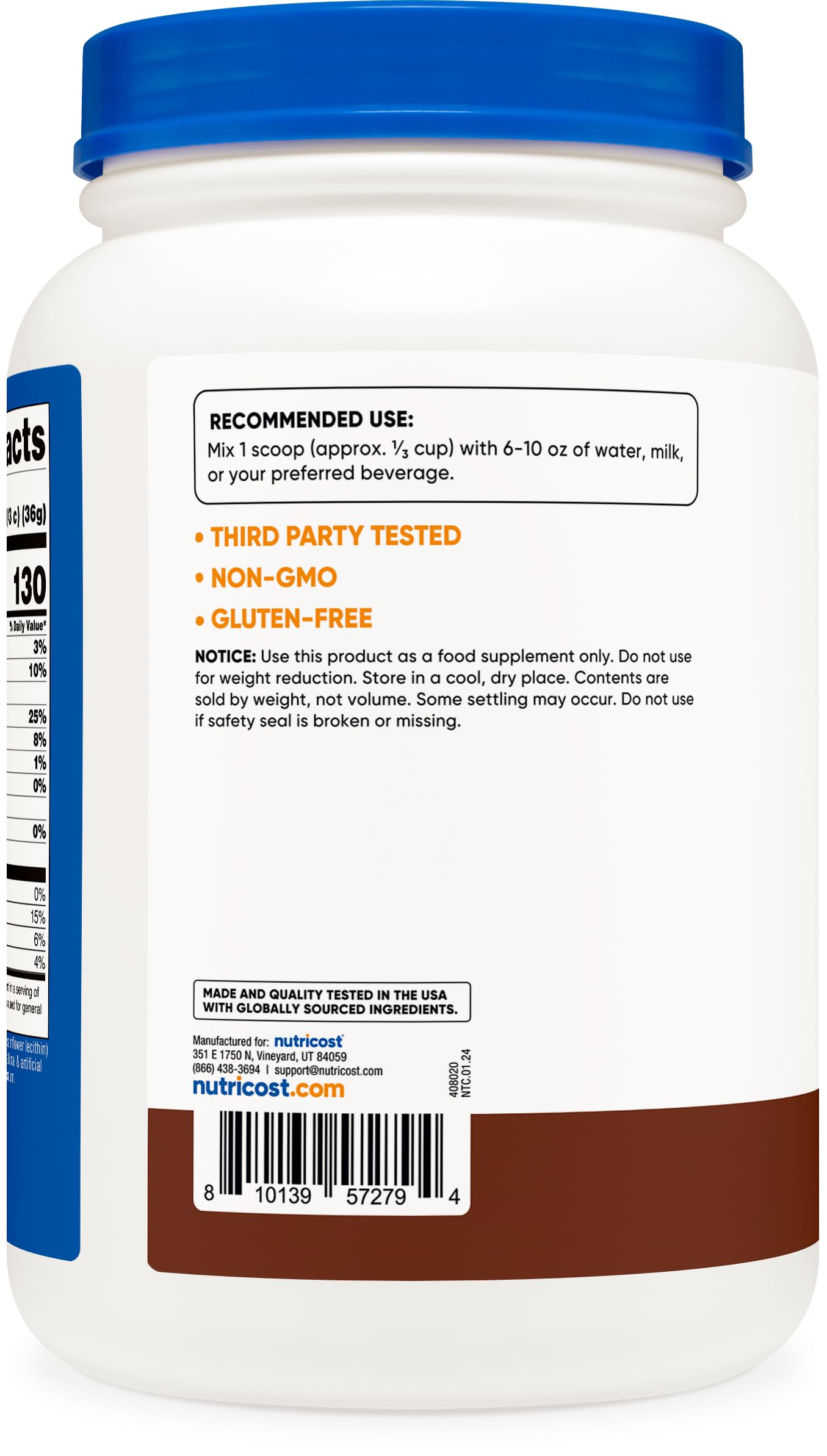 Foto 5 pulgar | Concentrado De Proteína De Suero Nutricost Chocolate 680 G 25 G/porción - Venta Internacional.