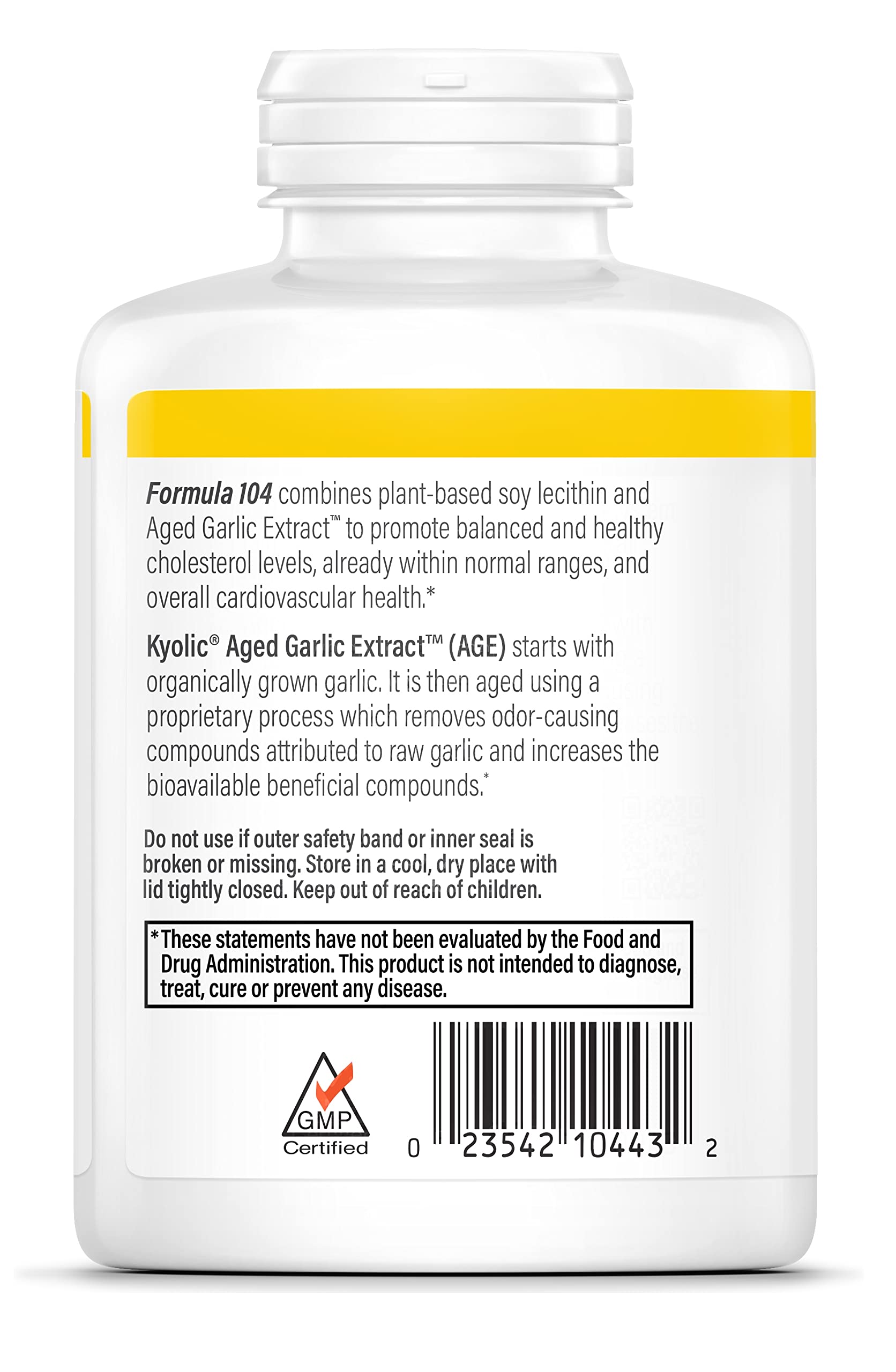 Foto 3 pulgar | Suplemento De Extracto De Ajo Envejecido Kyolic, Fórmula 104, 300 Cápsulas - Venta Internacional.