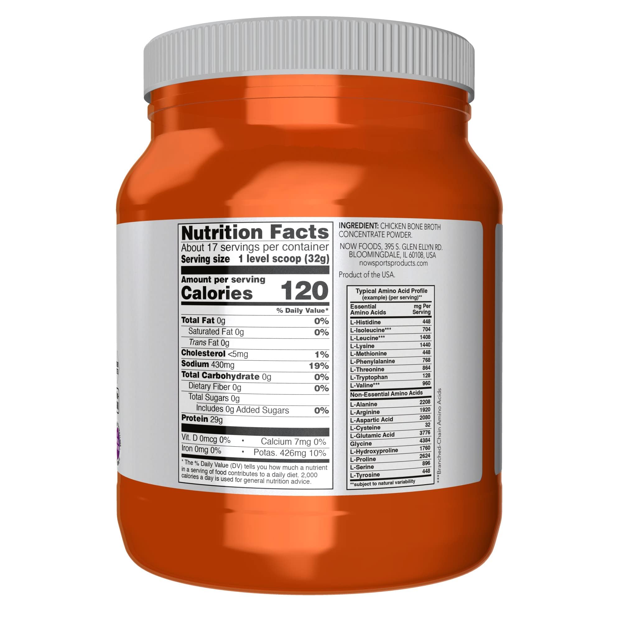 Foto 2 | Caldo De Huesos De Pollo En Polvo Now Foods Sports Nutrition 550 G - Venta Internacional.