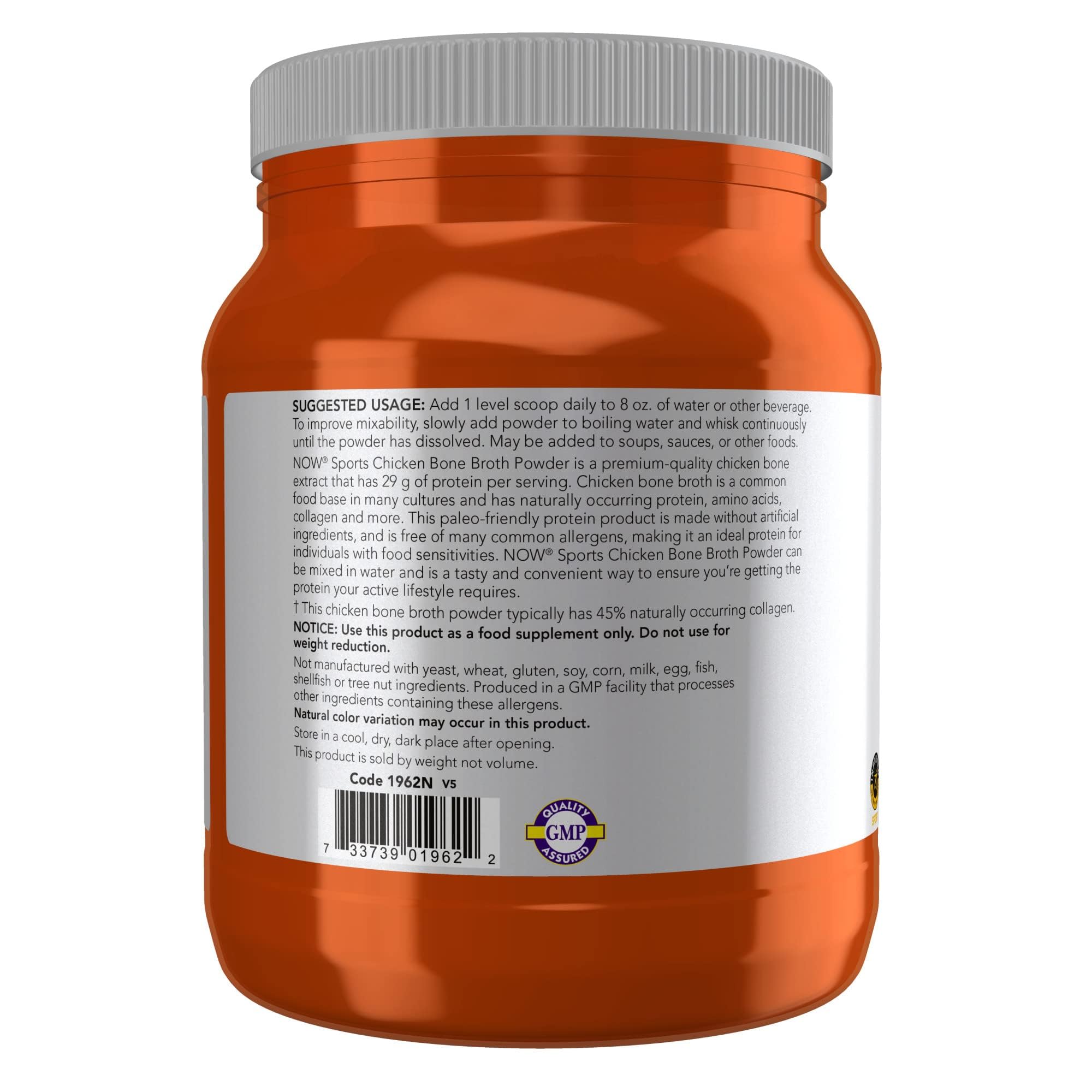 Foto 4 pulgar | Caldo De Huesos De Pollo En Polvo Now Foods Sports Nutrition 550 G - Venta Internacional.
