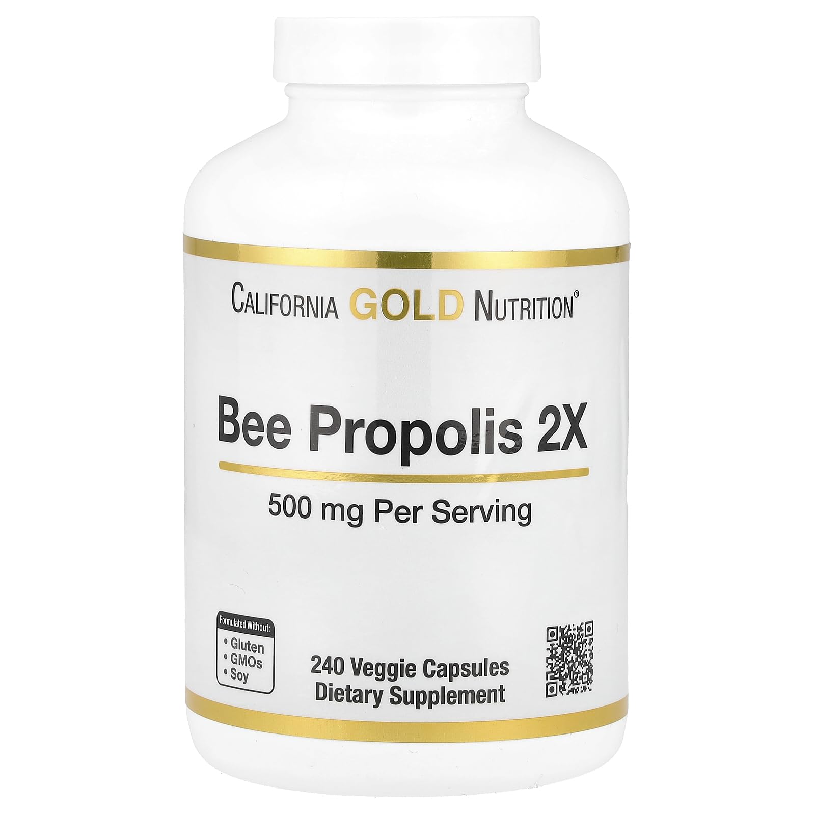 Suplemento De Propóleo De Abeja De California Gold Nutrition, 2 X 240 Cápsulas - Venta Internacional.