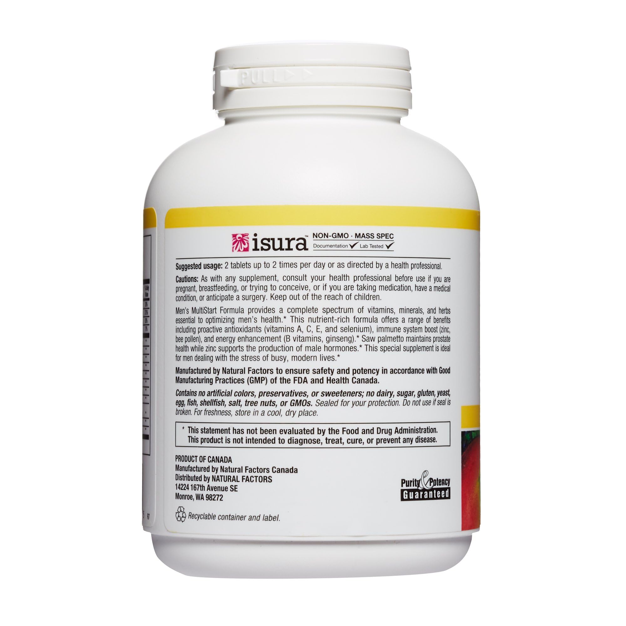 Foto 5 pulgar | Multivitamínico Natural Factors Multistart 120 Tabletas Para Hombres - Venta Internacional.