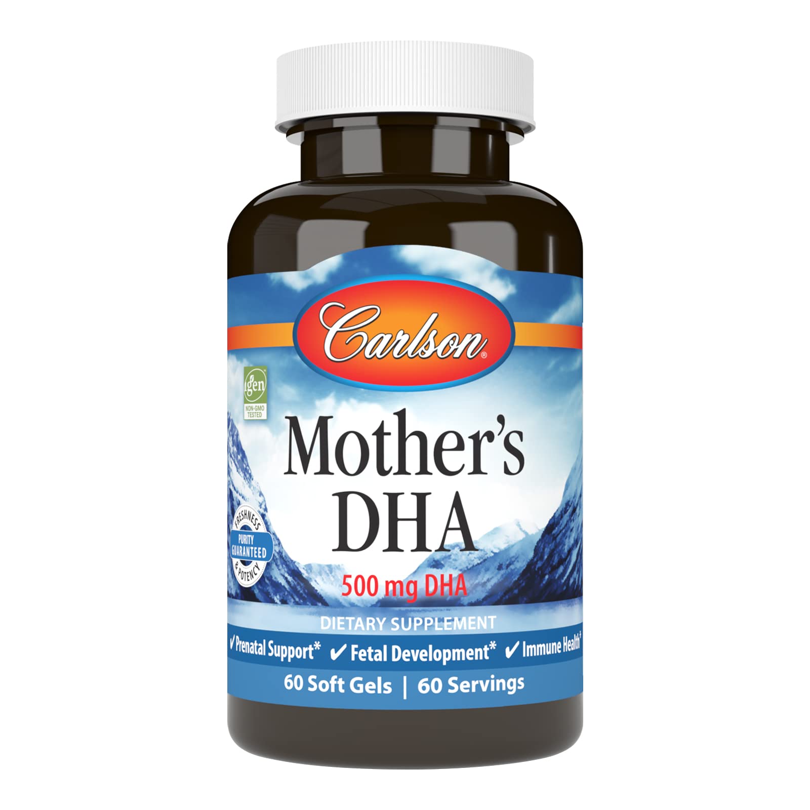 Suplemento Carlson Mother's Dha Prenatal 500 Mg De Dha 60 Cápsulas Blandas - Venta Internacional.