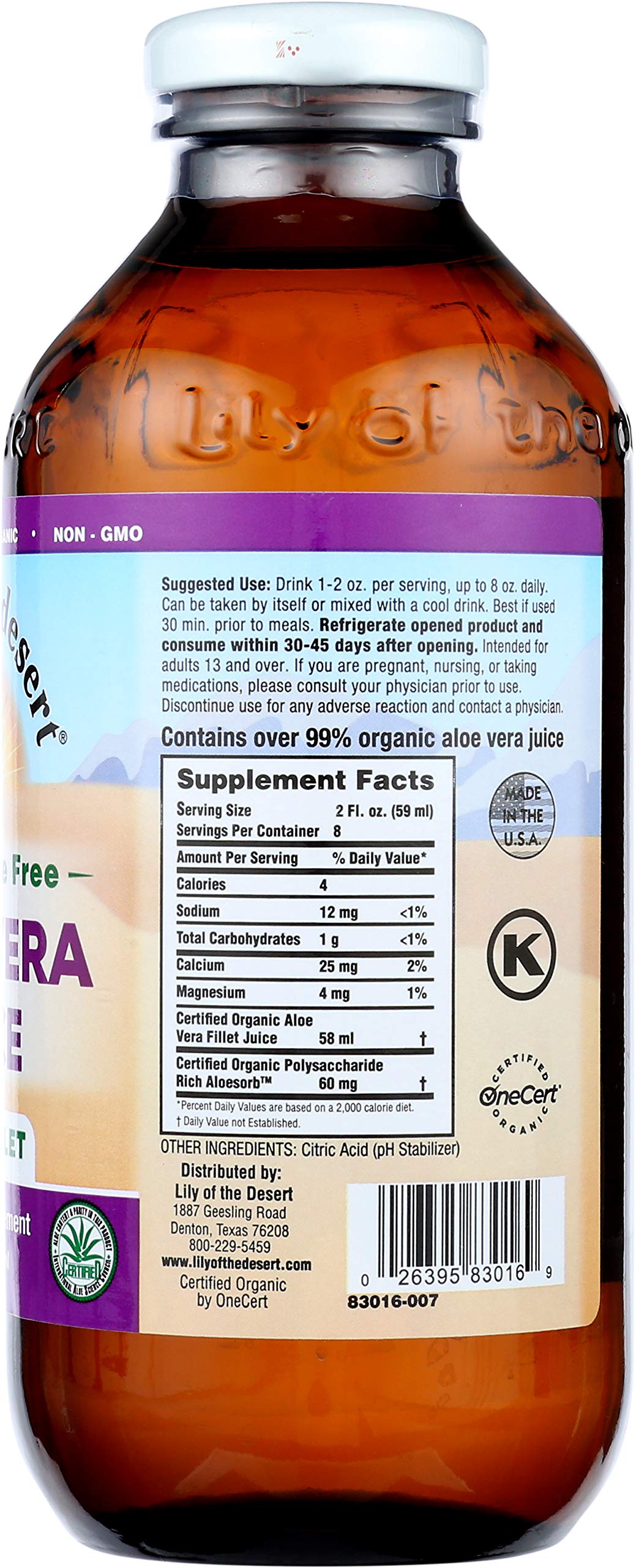 Foto 3 pulgar | Jugo De Aloe Vera Lily Of The Desert 473 Ml Sin Conservantes - Venta Internacional.