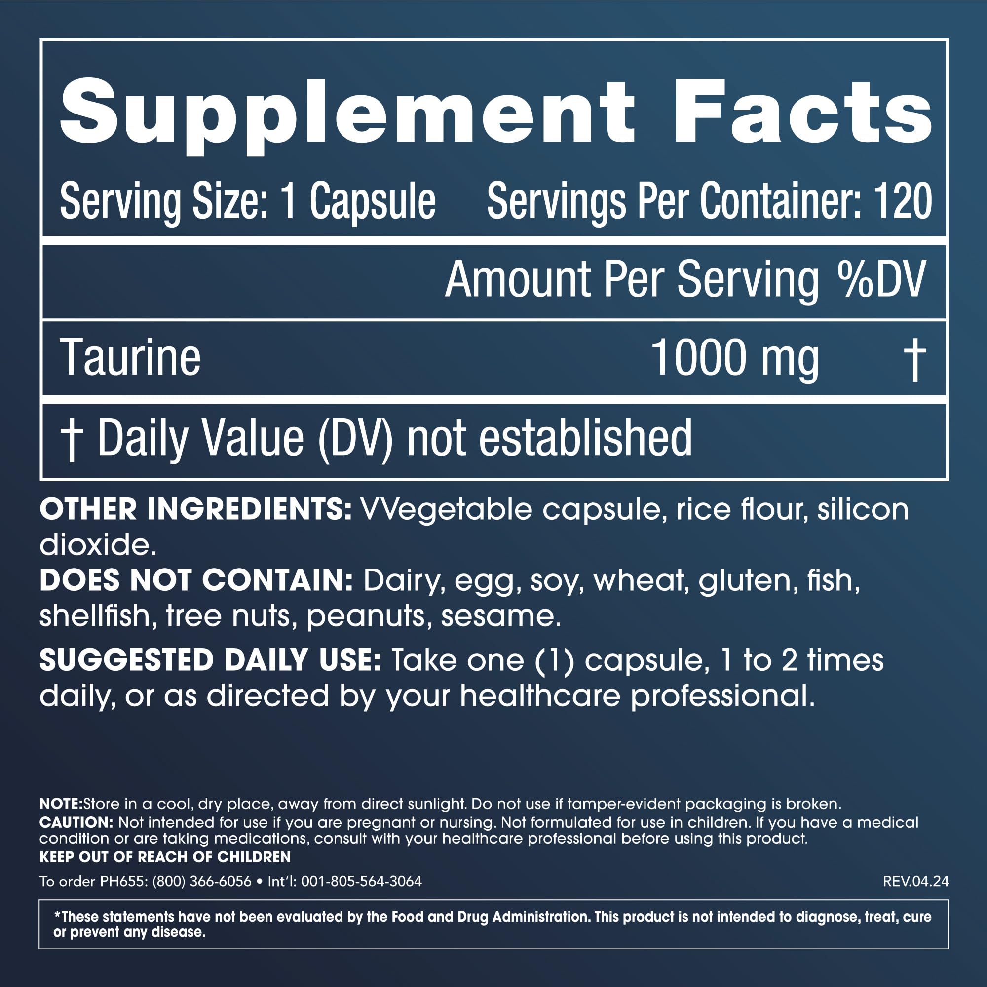 Foto 3 pulgar | Suplemento Prohealth Pure Taurine 1000 Mg 120 Cápsulas - Venta Internacional.