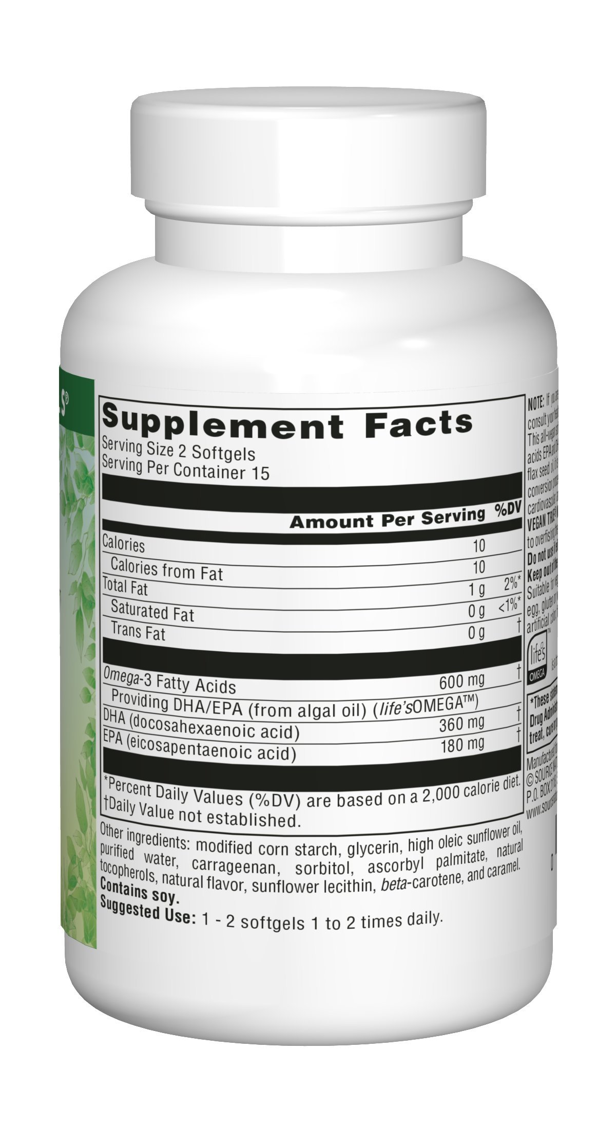 Foto 5 pulgar | Supplement Source Naturals Vegan True Omega-3 300 Mg 30 Cápsulas Blandas - Venta Internacional.
