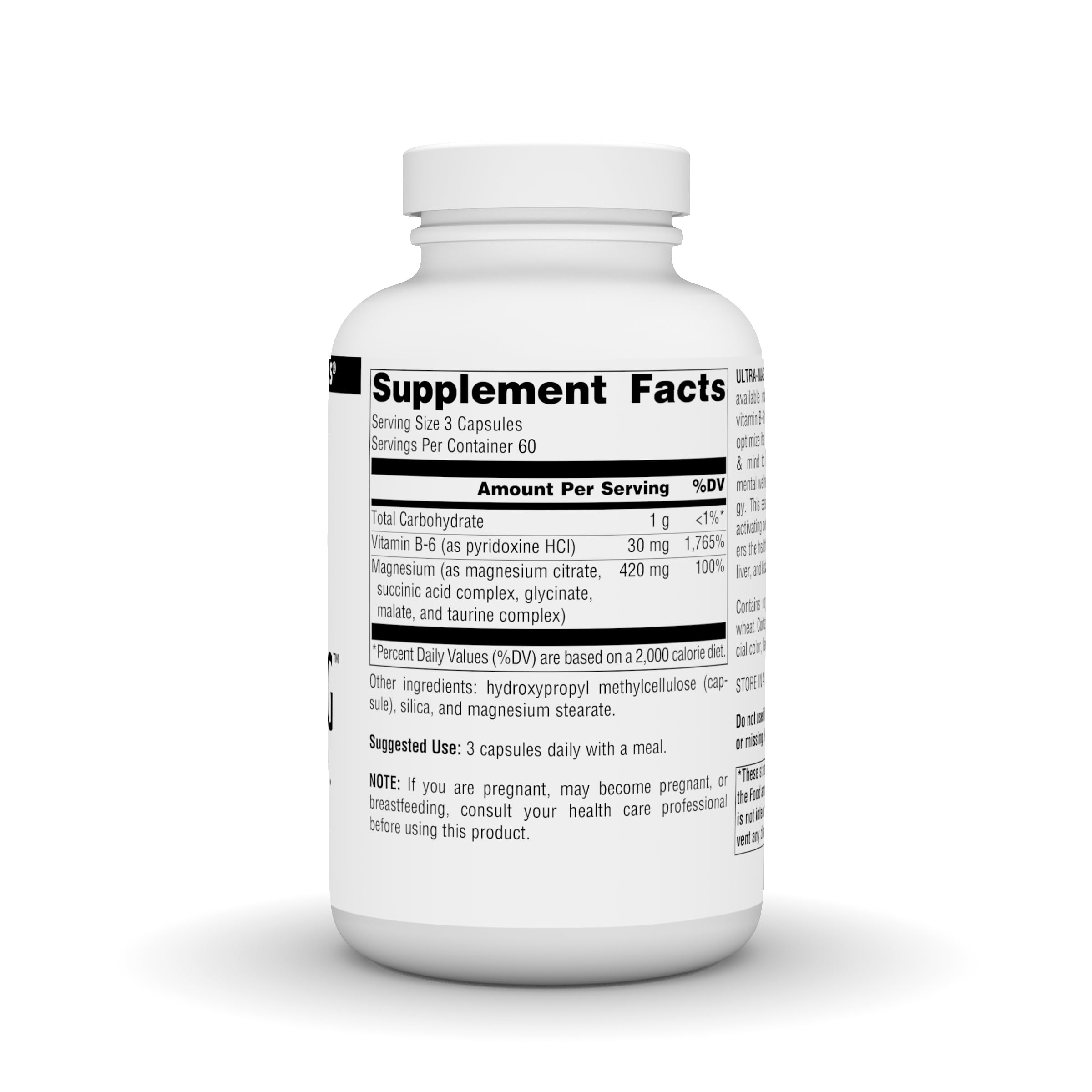Foto 3 pulgar | Supplement Source Naturals Ultra-mag Vegan Magnesio 180 Cápsulas - Venta Internacional.
