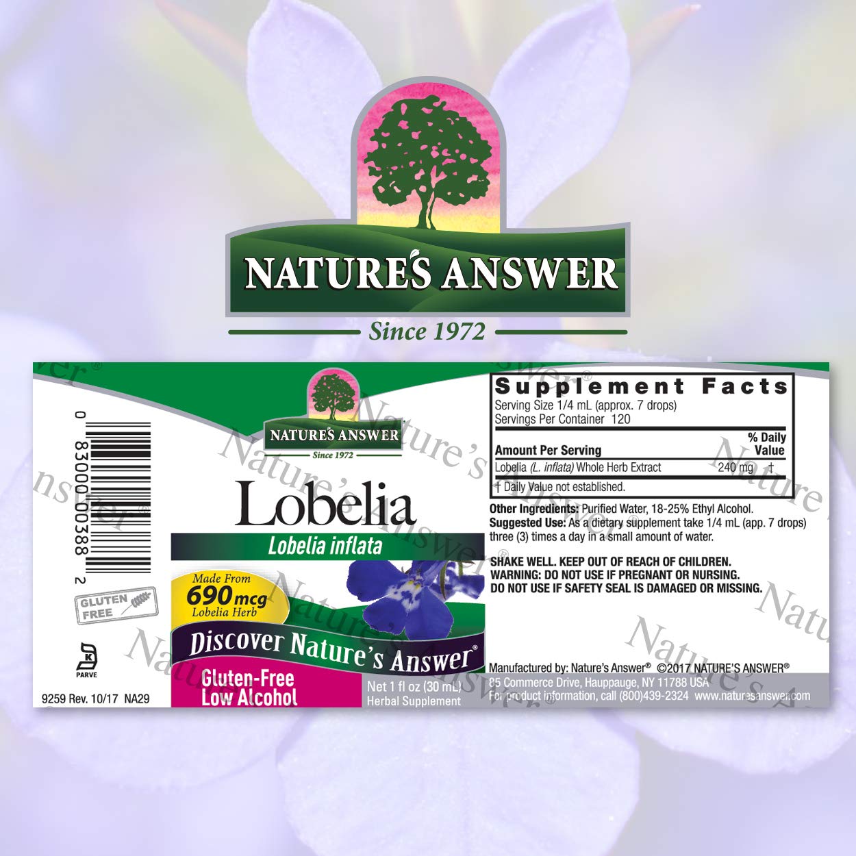 Foto 3 pulgar | Suplemento Herbal Nature's Answer Lobelia Inflata 30 Ml - Venta Internacional.