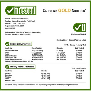 Foto 4 | Mezcla De Bebidas Electrolíticas California Gold Nutrition Hydrationup - Venta Internacional.