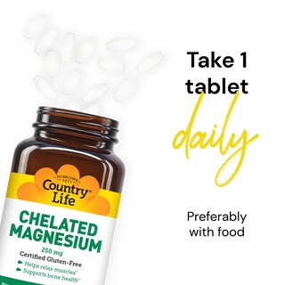 Foto 5 | Suplemento Country Life De Magnesio Quelatado 250 Mg 240 Comprimidos - Venta Internacional.