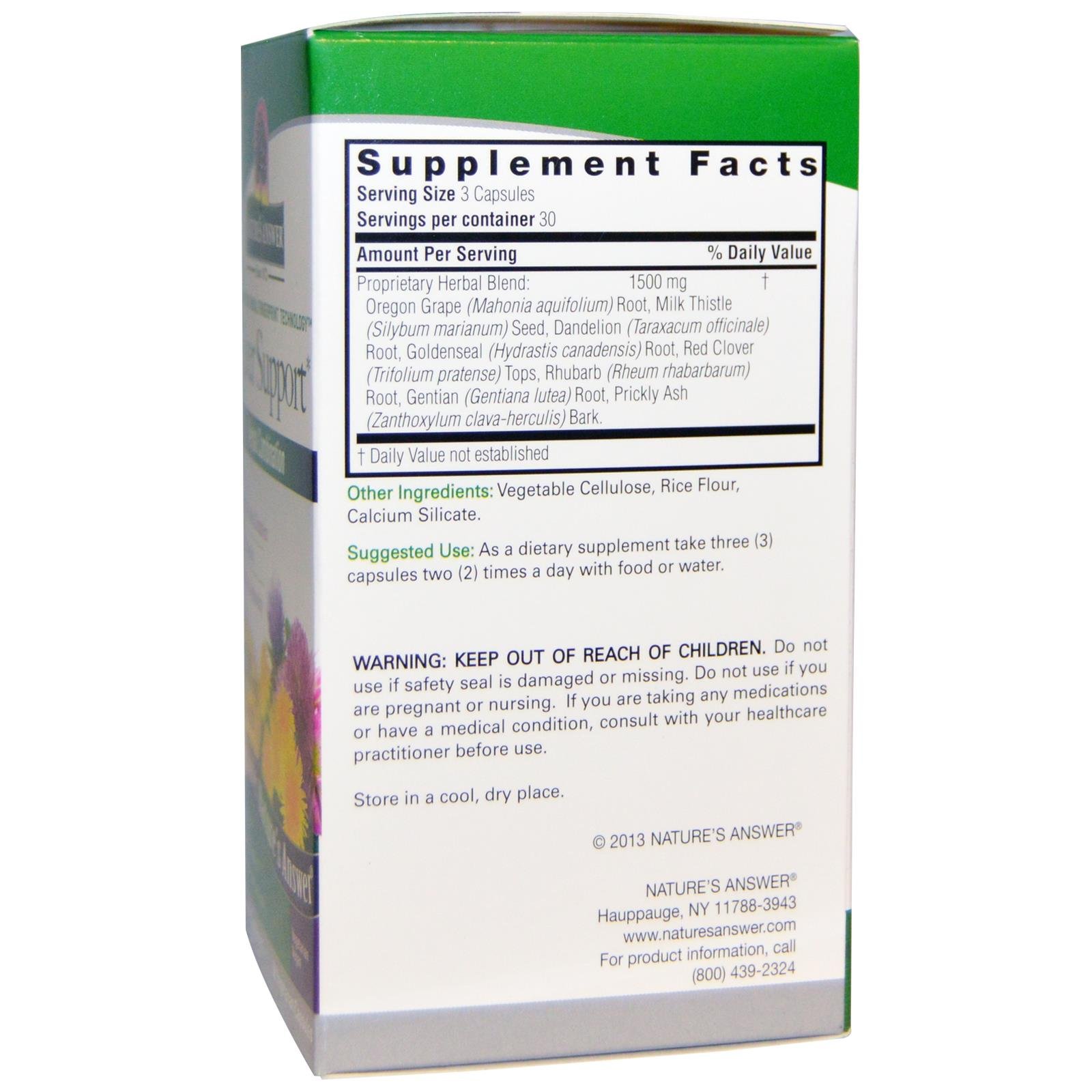 Foto 3 pulgar | Suplemento Liver Support Nature's Answer 90 Cápsulas - Venta Internacional.