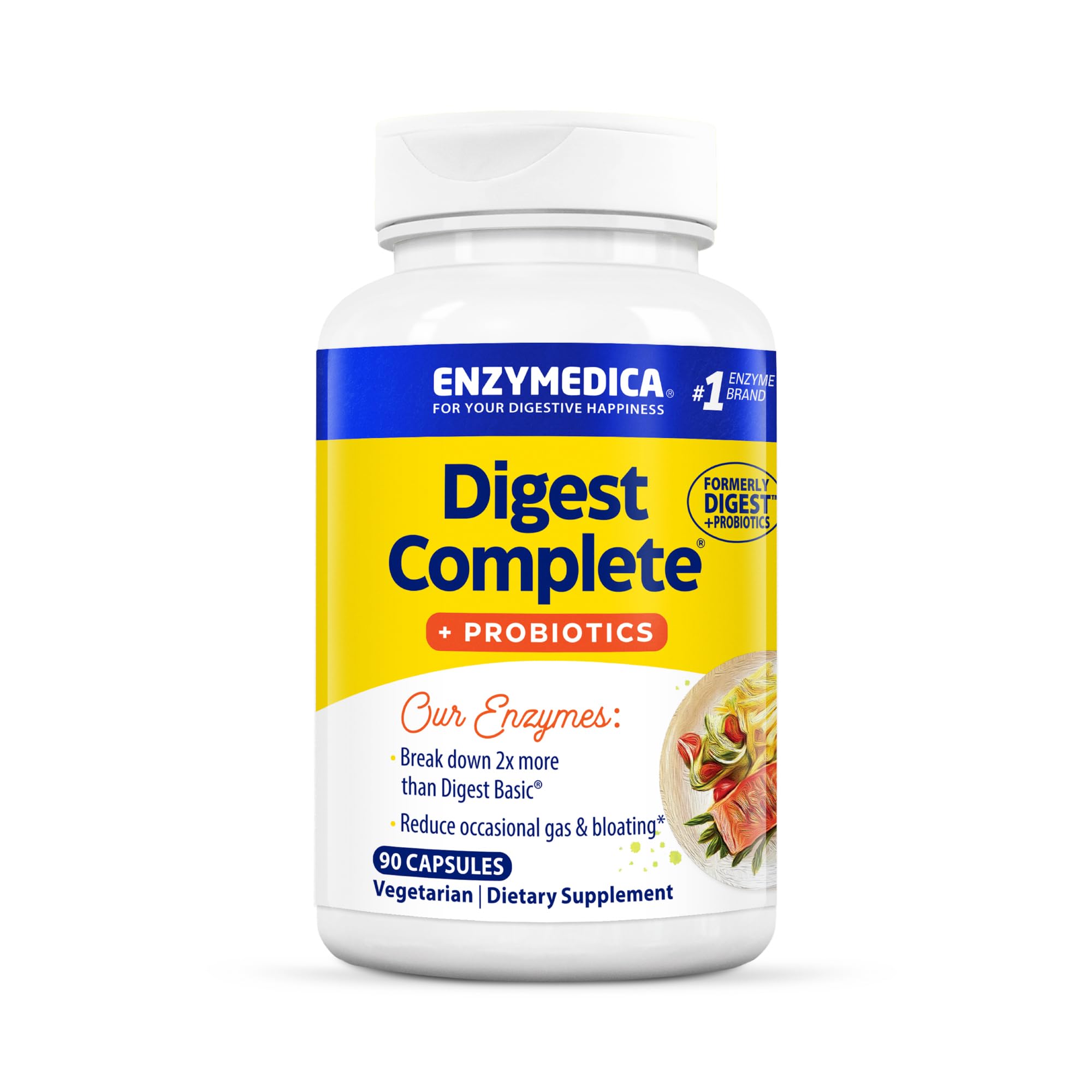 Suplemento Enzymedica Digest Complete + Probióticos 90 Cápsulas - Venta Internacional.