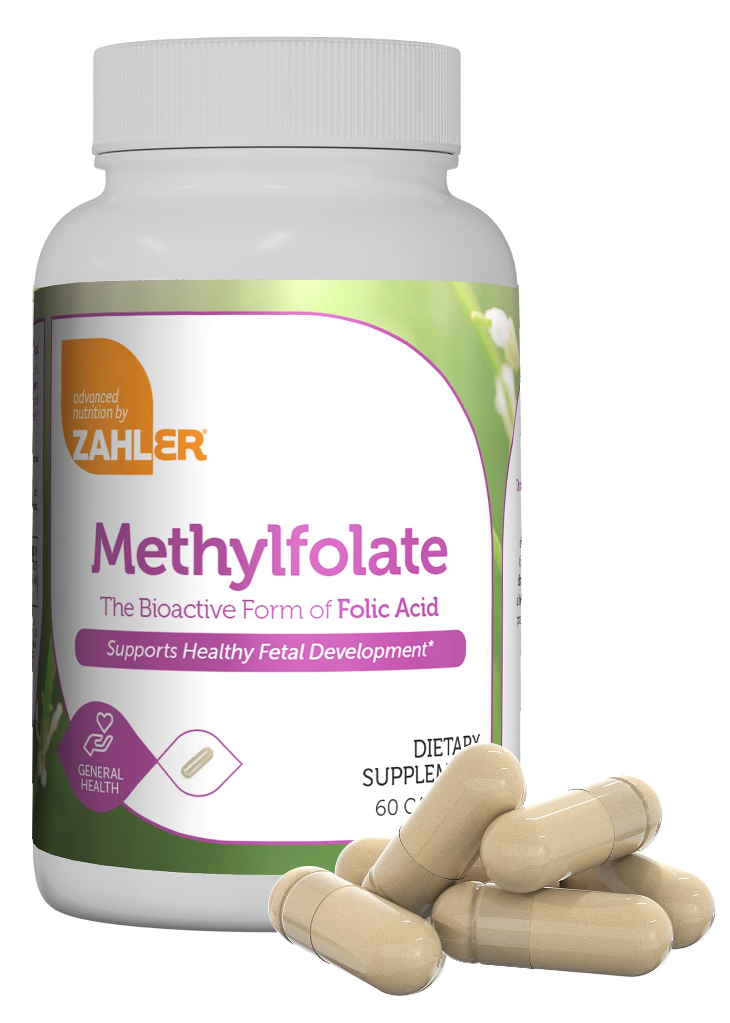 Suplemento Zahler Metilfolato 1000 Mcg Dfe L-metilfolato 60 Cápsulas - Venta Internacional.