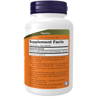 Foto 2 | Supplement Now Foods Bromelina 500 Mg 120 Cápsulas Vegetales - Venta Internacional.