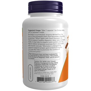 Foto 3 | Supplement Now Foods Bromelina 500 Mg 120 Cápsulas Vegetales - Venta Internacional.