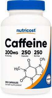 Foto 1 | Píldoras De Cafeína Nutricost 200 Mg/porción 250 Cápsulas - Venta Internacional.