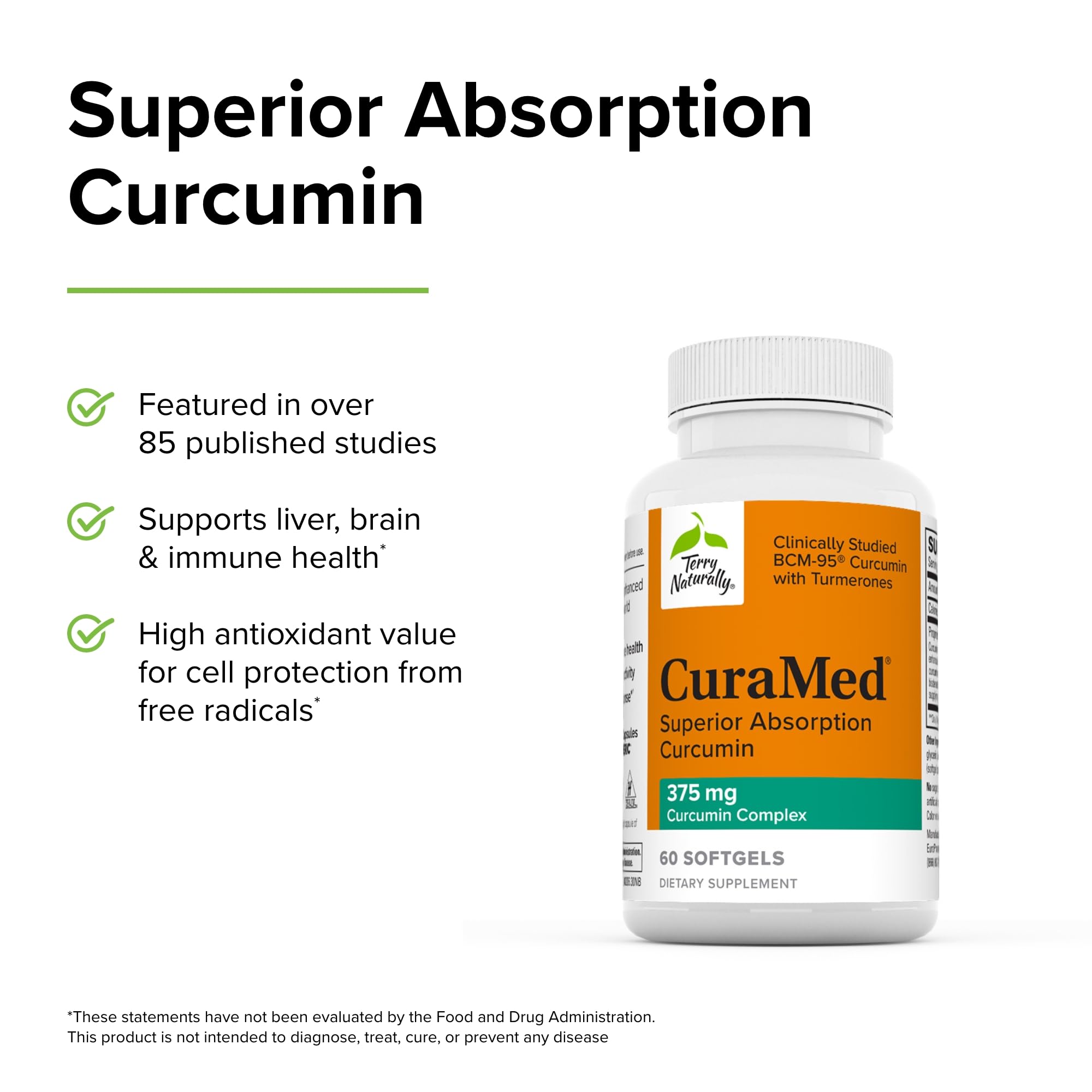 Foto 5 pulgar | Suplemento Terry Naturally Curamed 375 Mg De Curcumina 60 Cápsulas Blandas - Venta Internacional.