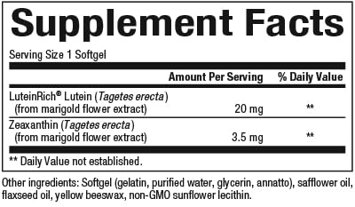 Foto 3 pulgar | Suplemento De Luteína De Natural Factors, 20 Mg, 60 Cápsulas Blandas - Venta Internacional.
