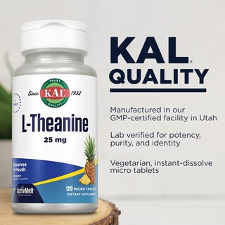 Foto 4 | Suplemento Kal L De Teanina 25 Mg Activmelt Pineapple 120 Comprimidos - Venta Internacional.