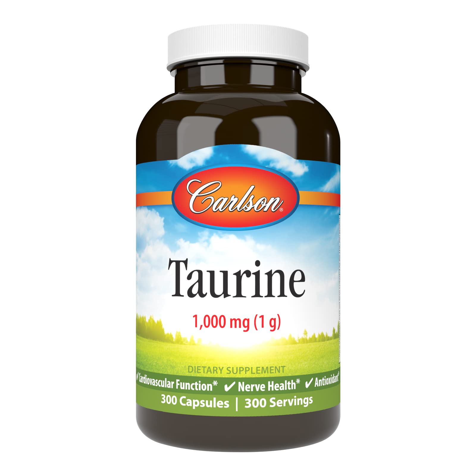 Suplemento Carlson De Taurina, 1 G, 300 Cápsulas Para Nervios Y Músculos - Venta Internacional.