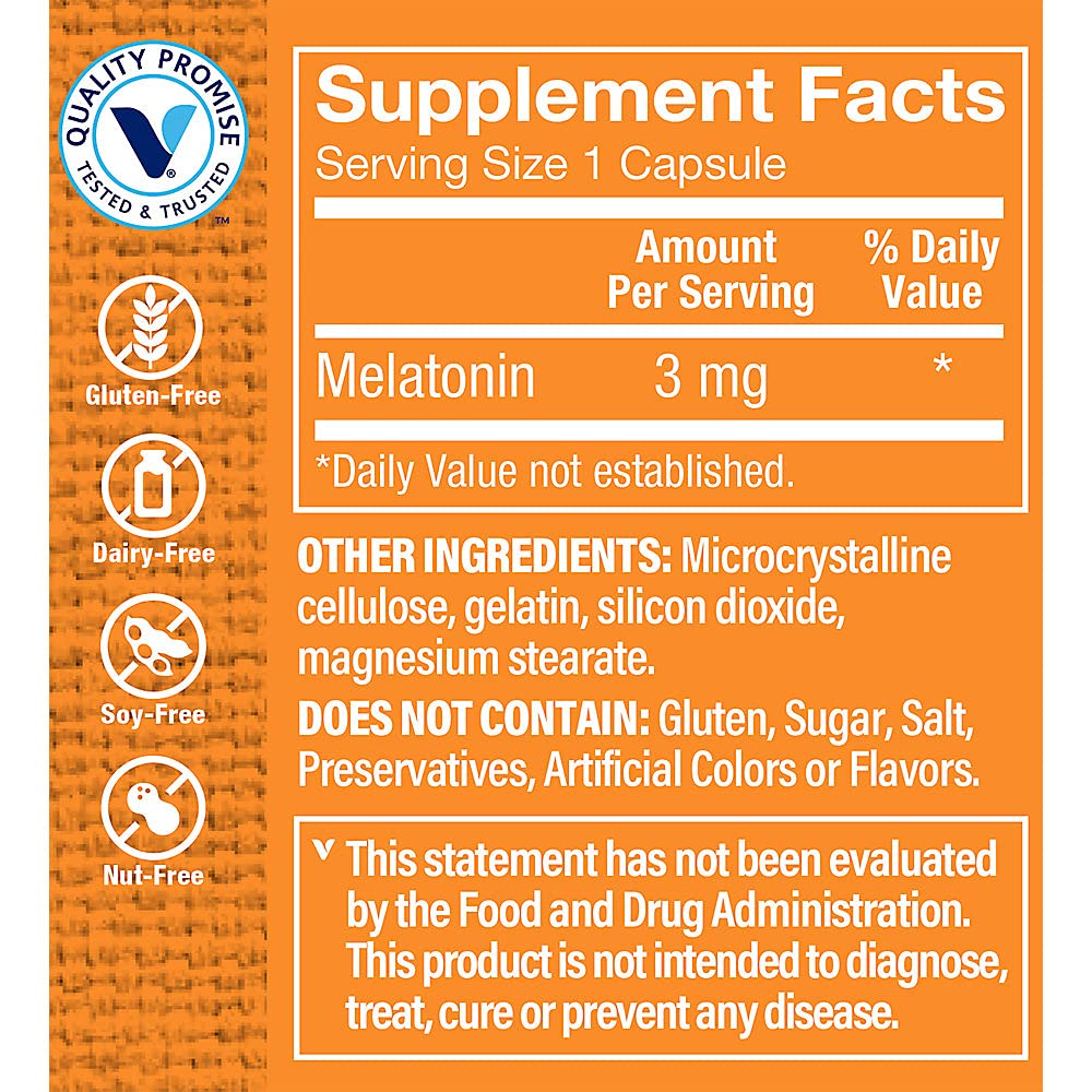 Foto 4 pulgar | Suplemento The Vitamin Shoppe De Melatonina, 3 Mg, 60 Cápsulas - Venta Internacional.