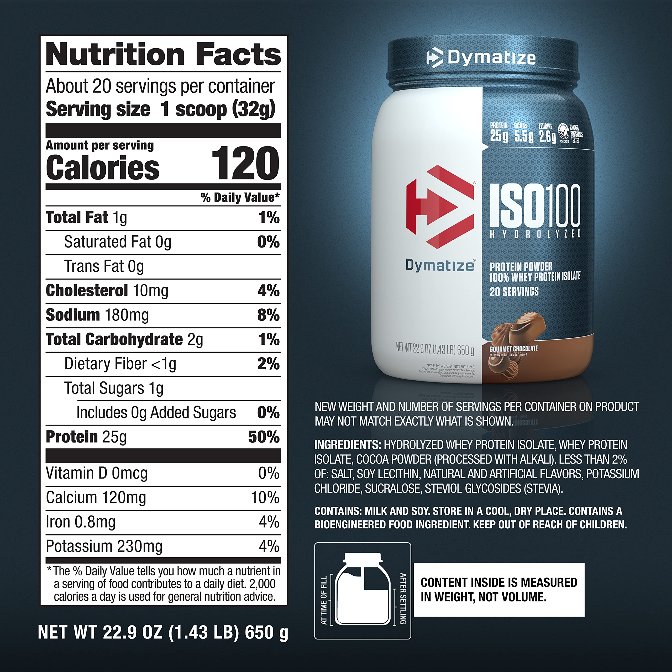 Foto 7 pulgar | Proteína En Polvo Dymatize Iso100 Whey Isolate Gourmet Chocolate - Venta Internacional.