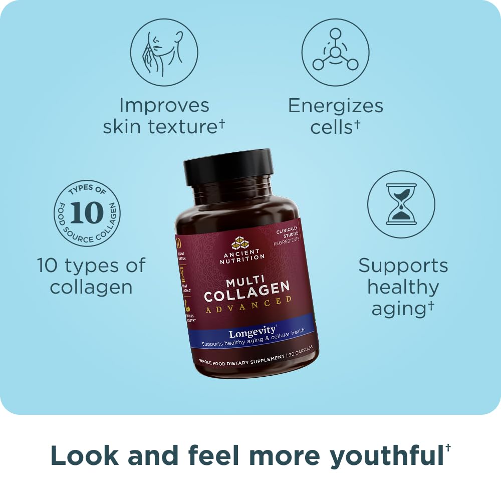 Foto 3 pulgar | Suplemento Ancient Nutrition Multi Collagen 90 Cápsulas - Venta Internacional.