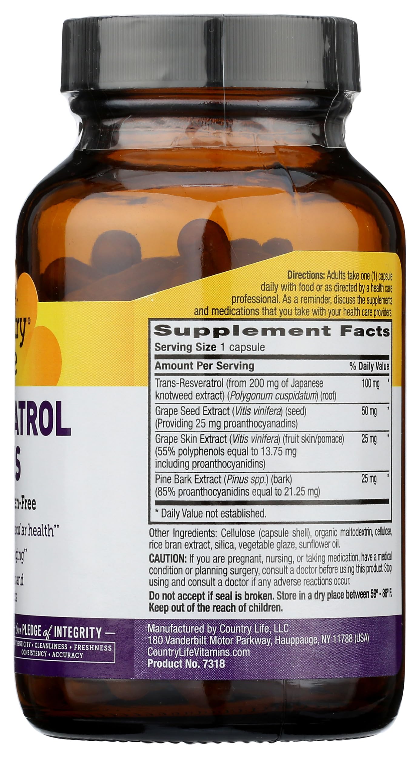 Foto 8 pulgar | Suplemento Country Life Resveratrol Plus 120 Tabletas - Venta Internacional.