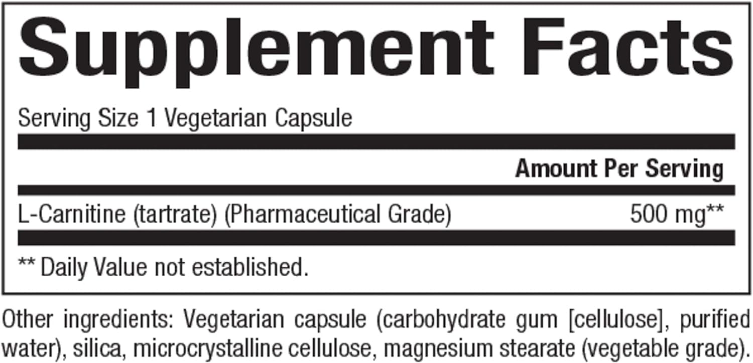 Foto 3 pulgar | Suplemento Natural Factors L-carnitina 500 Mg 60 Cápsulas - Venta Internacional.